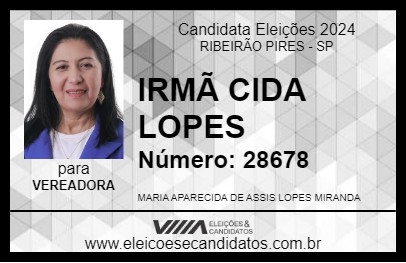 Candidato IRMÃ CIDA LOPES 2024 - RIBEIRÃO PIRES - Eleições