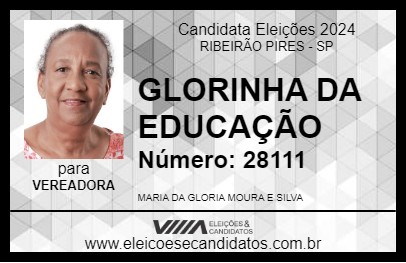 Candidato GLORINHA DA EDUCAÇÃO 2024 - RIBEIRÃO PIRES - Eleições