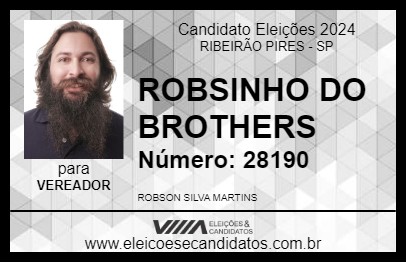 Candidato ROBSINHO DO BROTHERS 2024 - RIBEIRÃO PIRES - Eleições