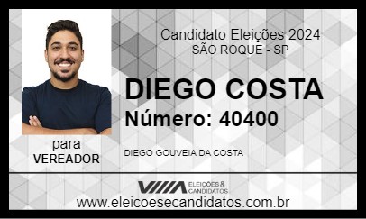 Candidato DIEGO COSTA 2024 - SÃO ROQUE - Eleições