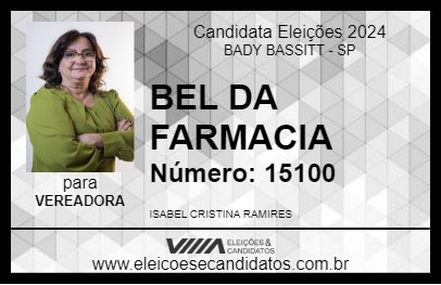 Candidato BEL DA FARMACIA 2024 - BADY BASSITT - Eleições