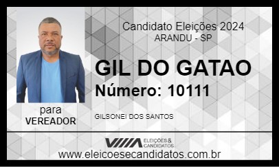 Candidato GIL DO GATAO 2024 - ARANDU - Eleições