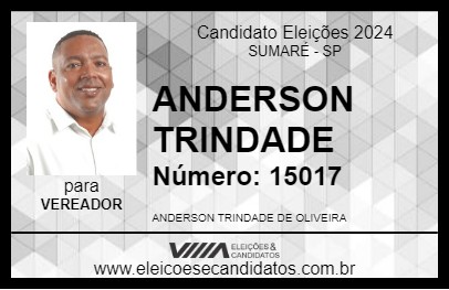 Candidato ANDERSON TRINDADE 2024 - SUMARÉ - Eleições