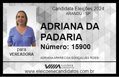 Candidato ADRIANA DA PADARIA 2024 - ARANDU - Eleições