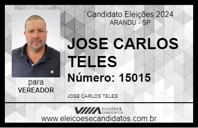 Candidato JOSE CARLOS TELES 2024 - ARANDU - Eleições