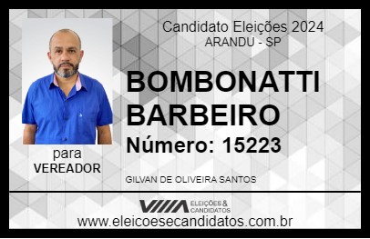 Candidato BOMBONATTI BARBEIRO 2024 - ARANDU - Eleições