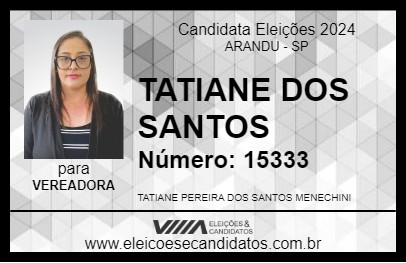 Candidato TATIANE DOS SANTOS 2024 - ARANDU - Eleições