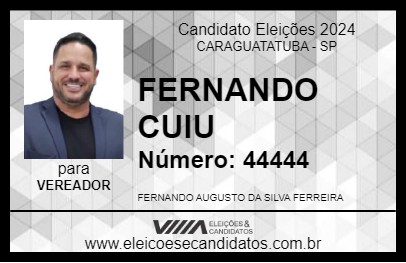 Candidato FERNANDO CUIU 2024 - CARAGUATATUBA - Eleições