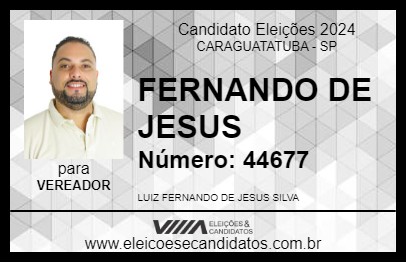 Candidato FERNANDO DE JESUS 2024 - CARAGUATATUBA - Eleições