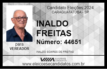 Candidato INALDO FREITAS 2024 - CARAGUATATUBA - Eleições