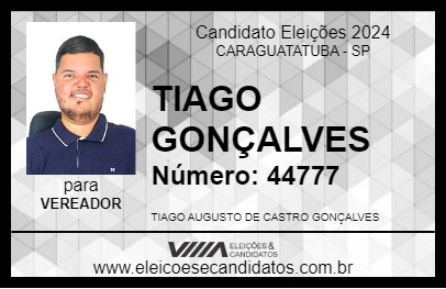 Candidato TIAGO GONÇALVES 2024 - CARAGUATATUBA - Eleições