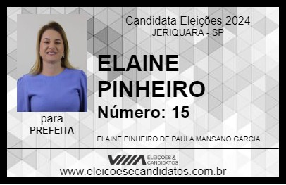 Candidato ELAINE PINHEIRO 2024 - JERIQUARA - Eleições