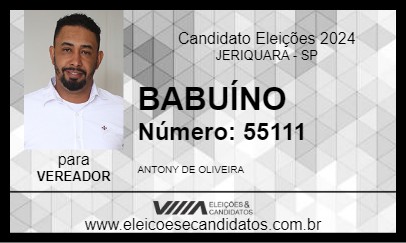 Candidato BABUÍNO 2024 - JERIQUARA - Eleições