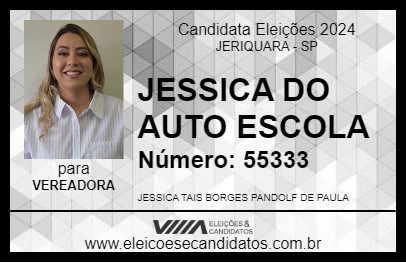 Candidato JESSICA DO AUTO ESCOLA 2024 - JERIQUARA - Eleições