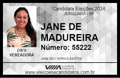 Candidato JANE DE MADUREIRA 2024 - JERIQUARA - Eleições