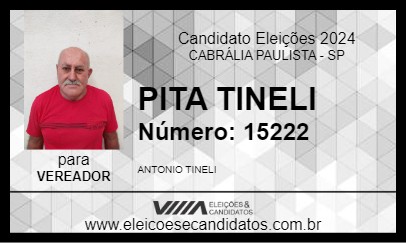 Candidato PITA TINELI 2024 - CABRÁLIA PAULISTA - Eleições