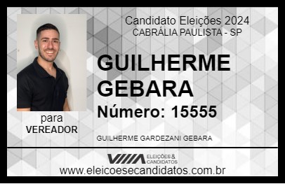 Candidato GUILHERME GEBARA 2024 - CABRÁLIA PAULISTA - Eleições