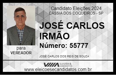 Candidato JOSÉ CARLOS IRMÃO 2024 - CÁSSIA DOS COQUEIROS - Eleições