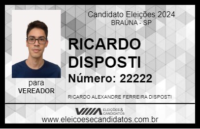 Candidato RICARDO DISPOSTI 2024 - BRAÚNA - Eleições