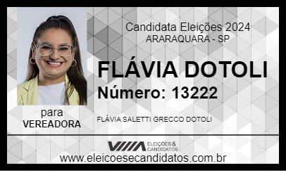 Candidato FLÁVIA DOTOLI 2024 - ARARAQUARA - Eleições