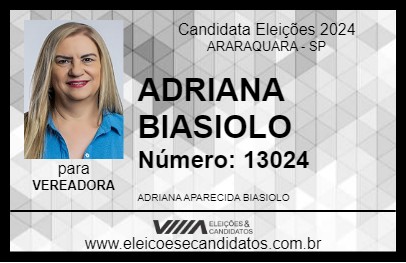 Candidato ADRIANA BIASIOLO 2024 - ARARAQUARA - Eleições