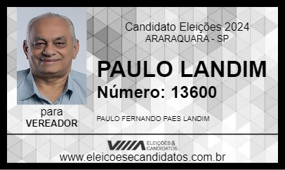 Candidato PAULO LANDIM 2024 - ARARAQUARA - Eleições