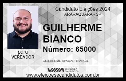 Candidato GUILHERME BIANCO 2024 - ARARAQUARA - Eleições