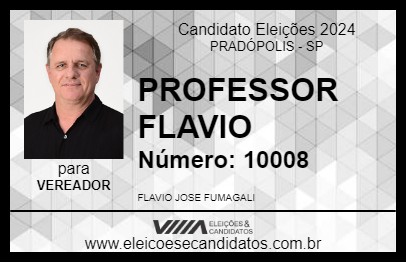 Candidato PROFESSOR FLAVIO 2024 - PRADÓPOLIS - Eleições