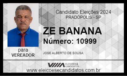 Candidato ZE BANANA 2024 - PRADÓPOLIS - Eleições