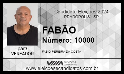 Candidato FABÃO 2024 - PRADÓPOLIS - Eleições