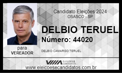 Candidato DELBIO TERUEL 2024 - OSASCO - Eleições