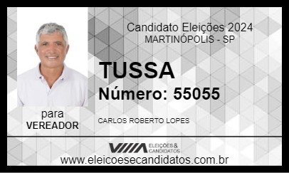 Candidato TUSSA 2024 - MARTINÓPOLIS - Eleições