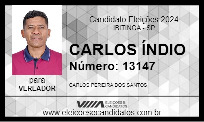 Candidato CARLOS ÍNDIO 2024 - IBITINGA - Eleições