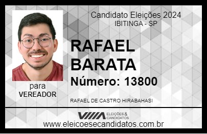 Candidato RAFAEL BARATA 2024 - IBITINGA - Eleições