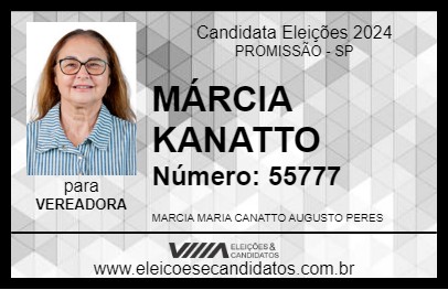 Candidato MÁRCIA KANATTO 2024 - PROMISSÃO - Eleições