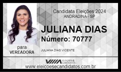 Candidato JULIANA DIAS 2024 - ANDRADINA - Eleições