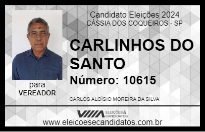 Candidato CARLINHOS DO SANTO 2024 - CÁSSIA DOS COQUEIROS - Eleições