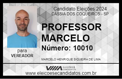 Candidato PROFESSOR MARCELO 2024 - CÁSSIA DOS COQUEIROS - Eleições