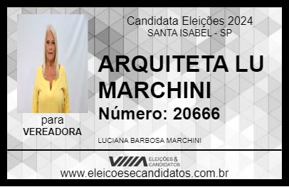 Candidato ARQUITETA LU MARCHINI 2024 - SANTA ISABEL - Eleições