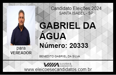 Candidato GABRIEL DA ÁGUA 2024 - SANTA ISABEL - Eleições