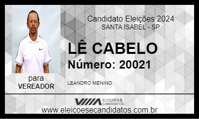 Candidato LÊ CABELO 2024 - SANTA ISABEL - Eleições