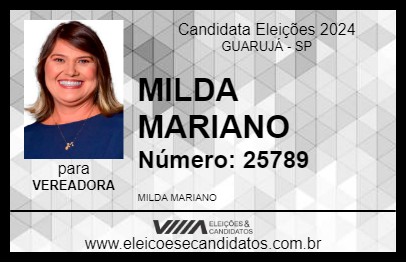 Candidato MILDA MARIANO 2024 - GUARUJÁ - Eleições