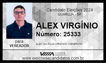 Candidato ALEX VIRGÍNIO 2024 - GUARUJÁ - Eleições