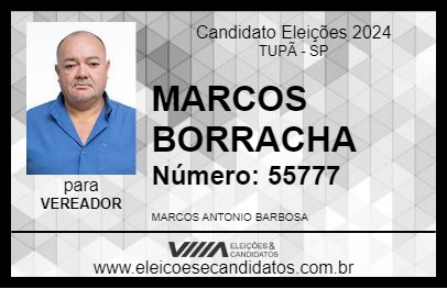 Candidato MARCOS BORRACHA 2024 - TUPÃ - Eleições