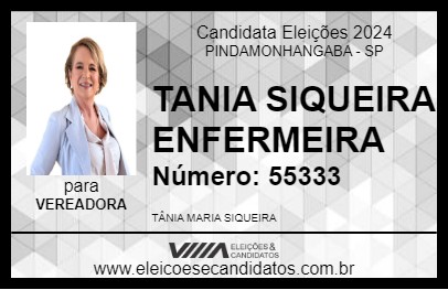 Candidato TANIA SIQUEIRA ENFERMEIRA 2024 - PINDAMONHANGABA - Eleições