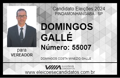 Candidato DOMINGOS GALLÉ 2024 - PINDAMONHANGABA - Eleições