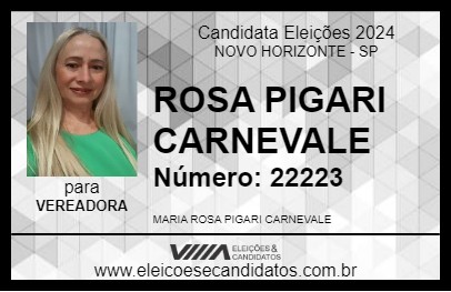 Candidato ROSA PIGARI CARNEVALE 2024 - NOVO HORIZONTE - Eleições