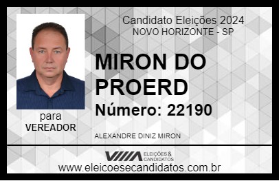 Candidato POLICIAL MIRON 2024 - NOVO HORIZONTE - Eleições