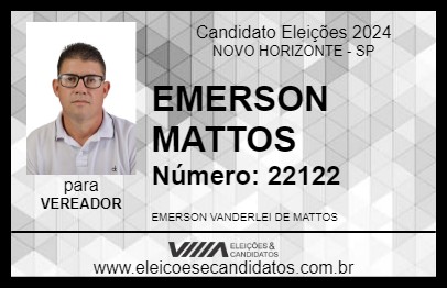 Candidato EMERSON MATTOS 2024 - NOVO HORIZONTE - Eleições