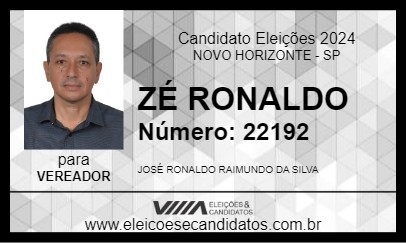 Candidato ZÉ RONALDO 2024 - NOVO HORIZONTE - Eleições